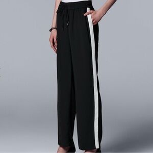 Simply Vera Vera Wang Black Joggers with White Stripe